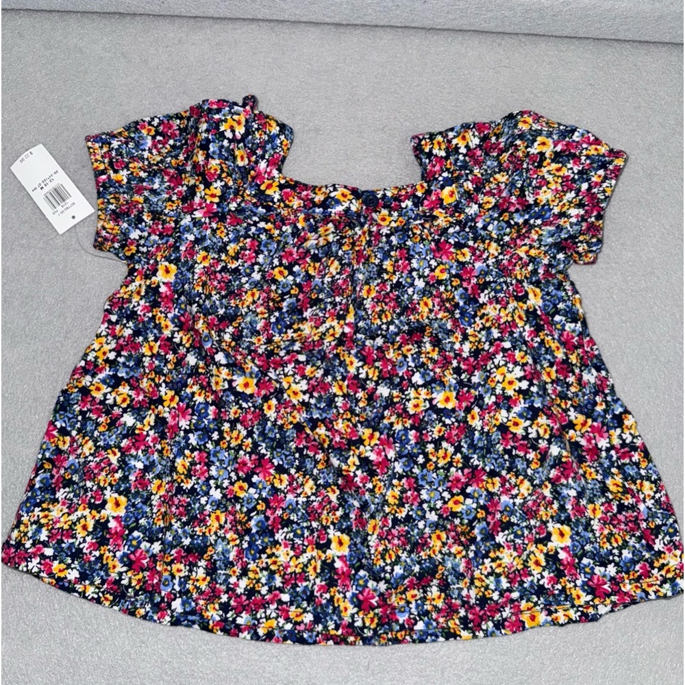 Old Navy Ruffled Floral Print Square Neck Top